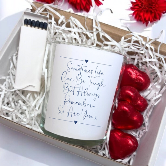 Sometimes Life Can Be Tough Candle Gift Set | Personalised Best Friend Gift | Scented Candle Gift Box | Message Candle |  Bereavment Gift