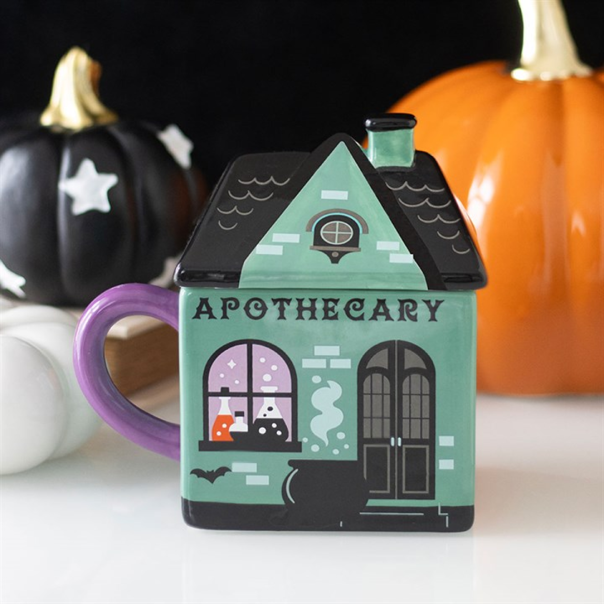 Apothecary Shop Lidded Halloween Mug