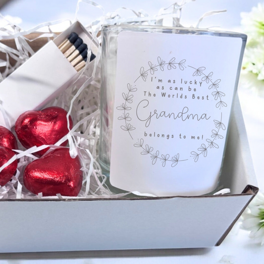 Best Grandma Candle Gift Set | Birthday Gift for Nana | Message Candle For Granny | Mothers Day Hamper UK | Gran Mothers Gift | Mum Gift Box