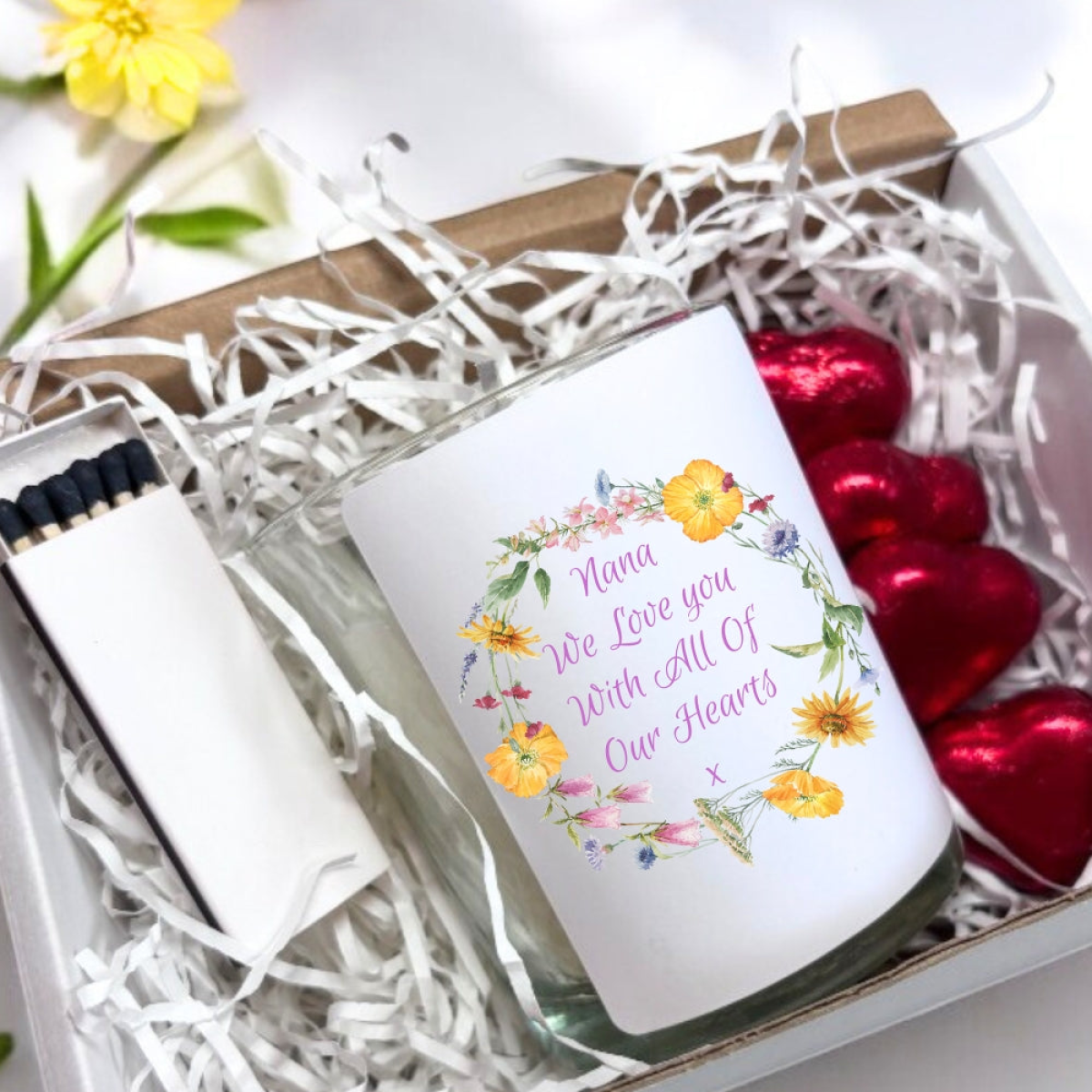 Nana We Love You Candle Gift Set | Birthday Gift for Nana | Message Candle For Nana | Mothers Day Hamper UK | Nana Hamper | Mum Gift Box